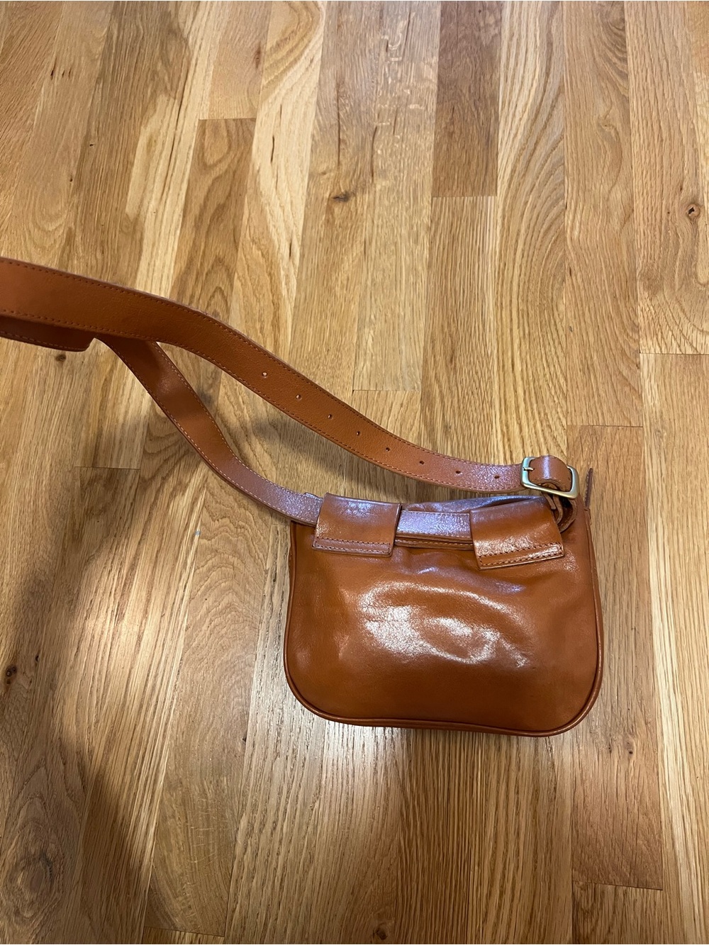 Clare V Leather Belt Bag in Brown Stripe - Picture 3 of 7